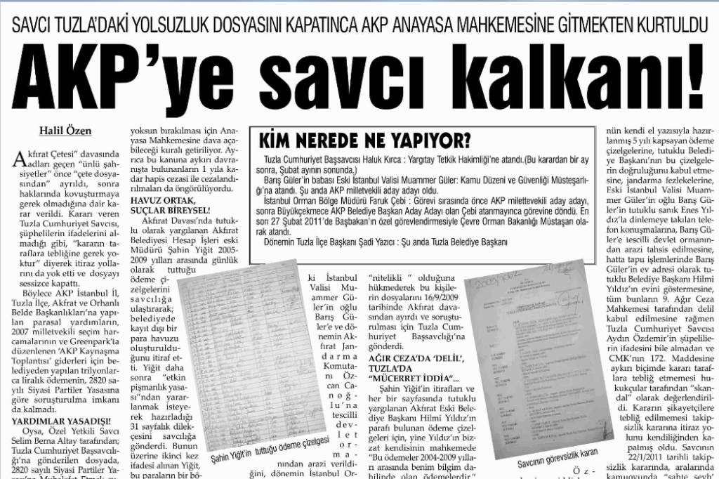 Tuzla’da, Akp’ye savcı kalkanı