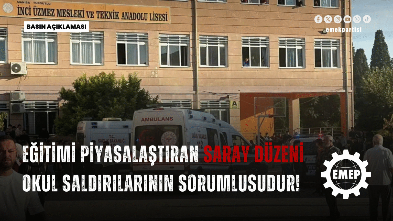 Seyit Aslan: “Eğitimi Piyasalaştıran Saray Düzeni Okul Saldırılarının Sorumlusudur!”